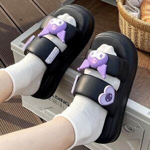 Kuromi Black Platform Slides